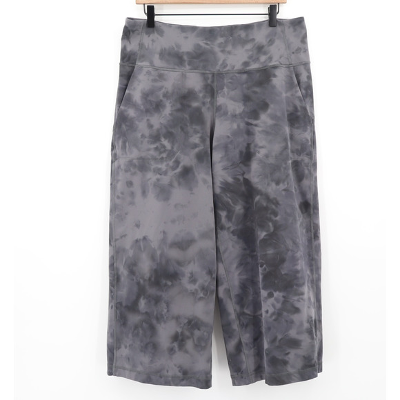 Lululemon Align High-Rise Wide Leg Crop Diamond Dye Pitch Grey Graphite Sz 14 - Picture 1 of 8